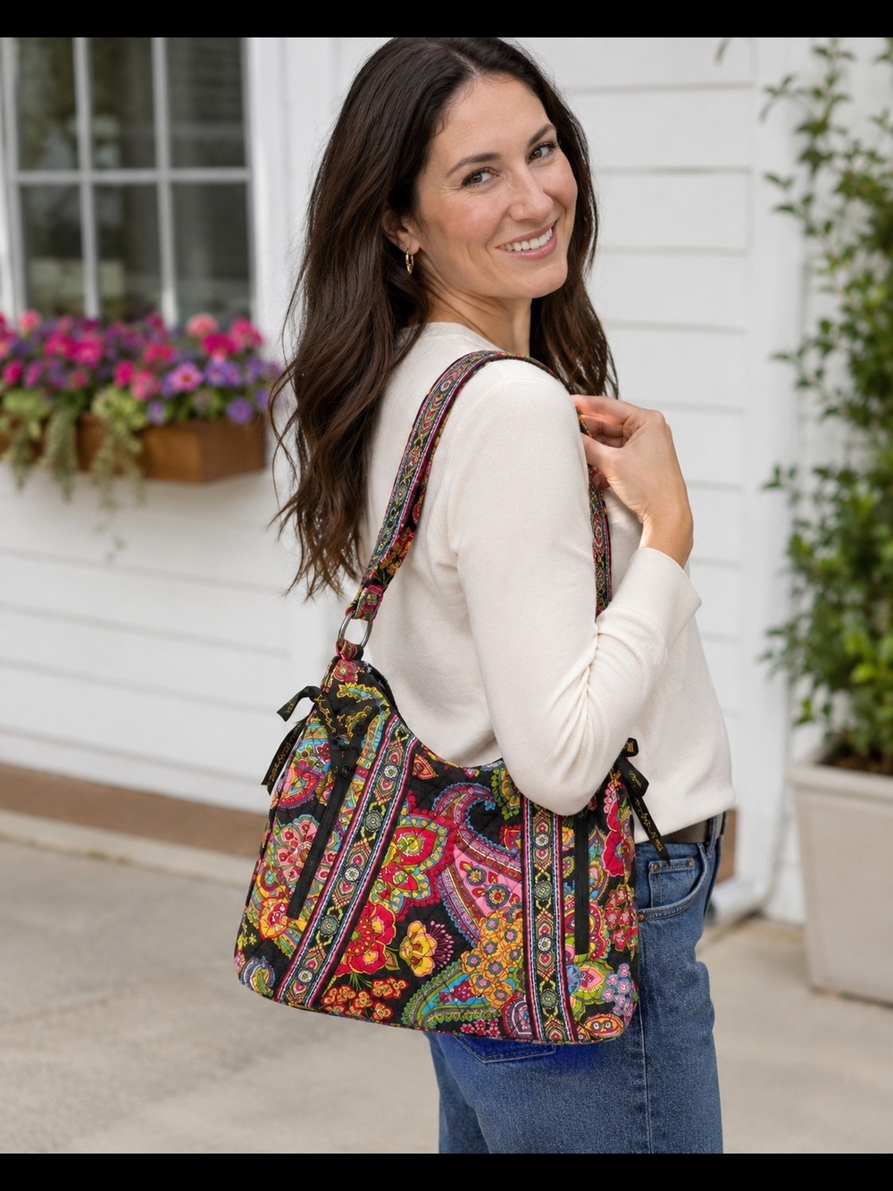 Vera Bradley Quilted Paisley Shoulder Bag & Pouch Set